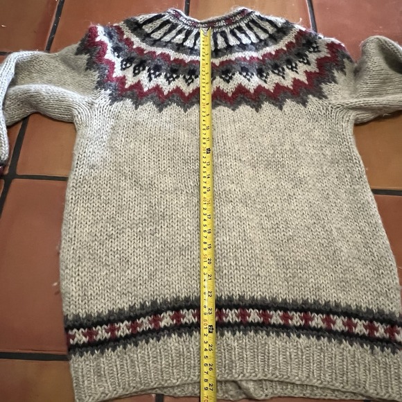 Vintage 1980s Icelandic Lopi Wool Cardigan Hand Knit Nordic Sweater L Womens - Picture 8 of 10